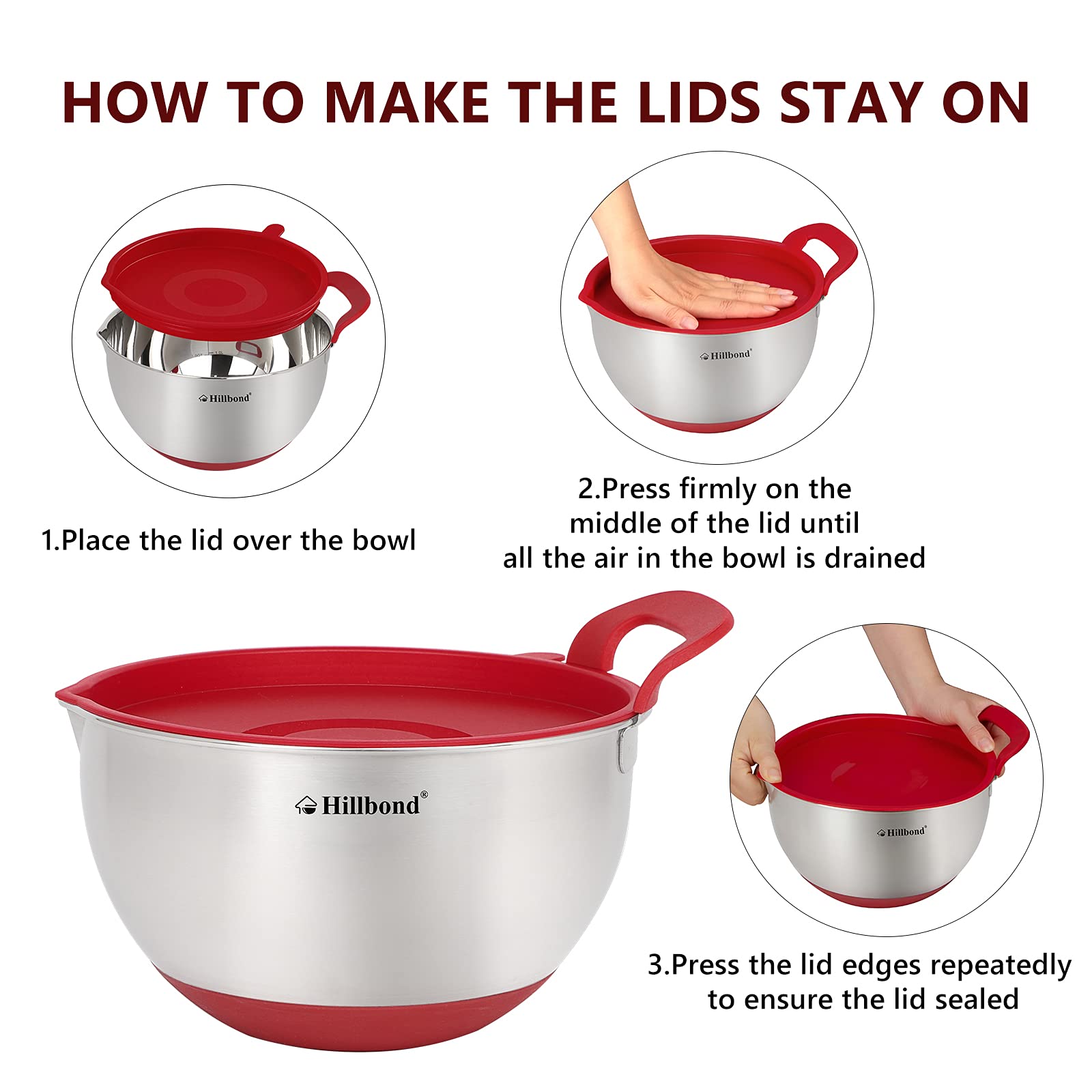 Hillbond stainless steel bowls are dishwasher safe for easy cleanup.