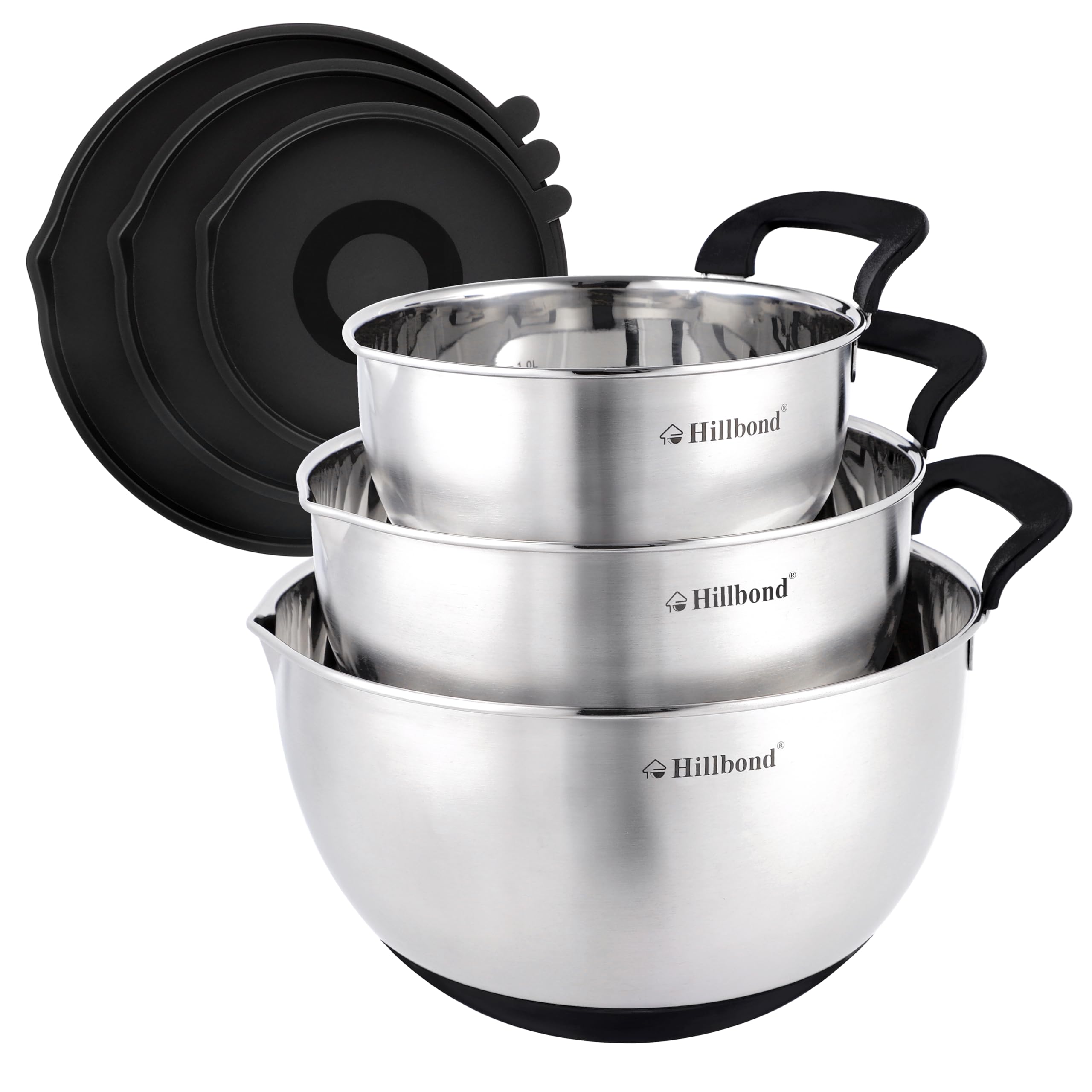 Hillbond stainless steel mixing bowls with lids for organized, versatile prep