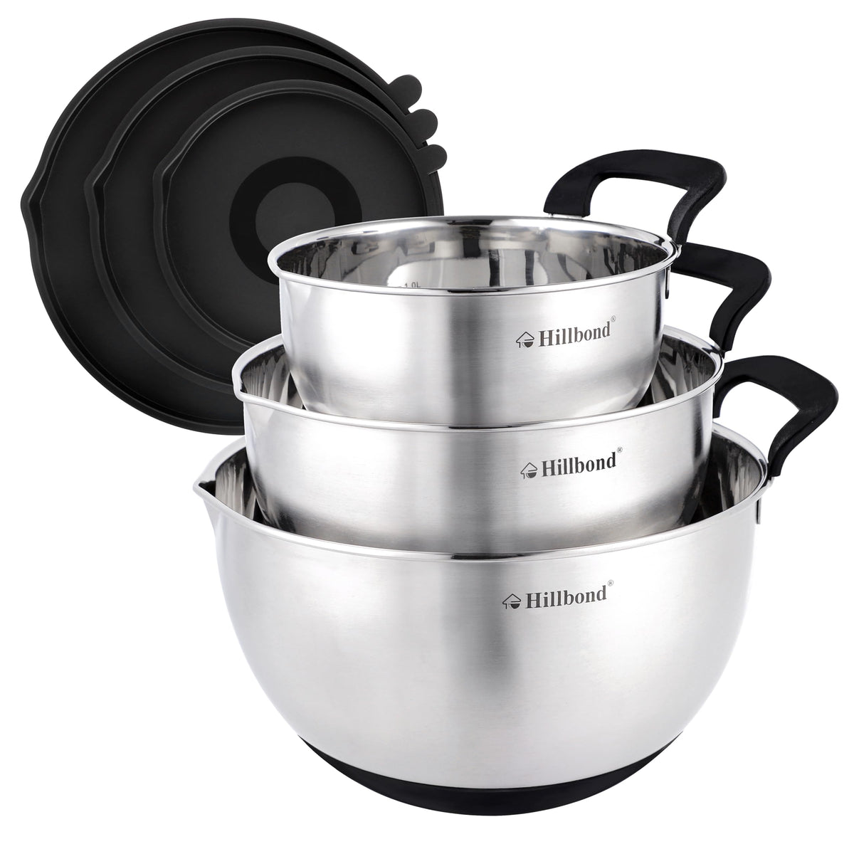 Hillbond stainless steel mixing bowls with lids for organized, versatile prep