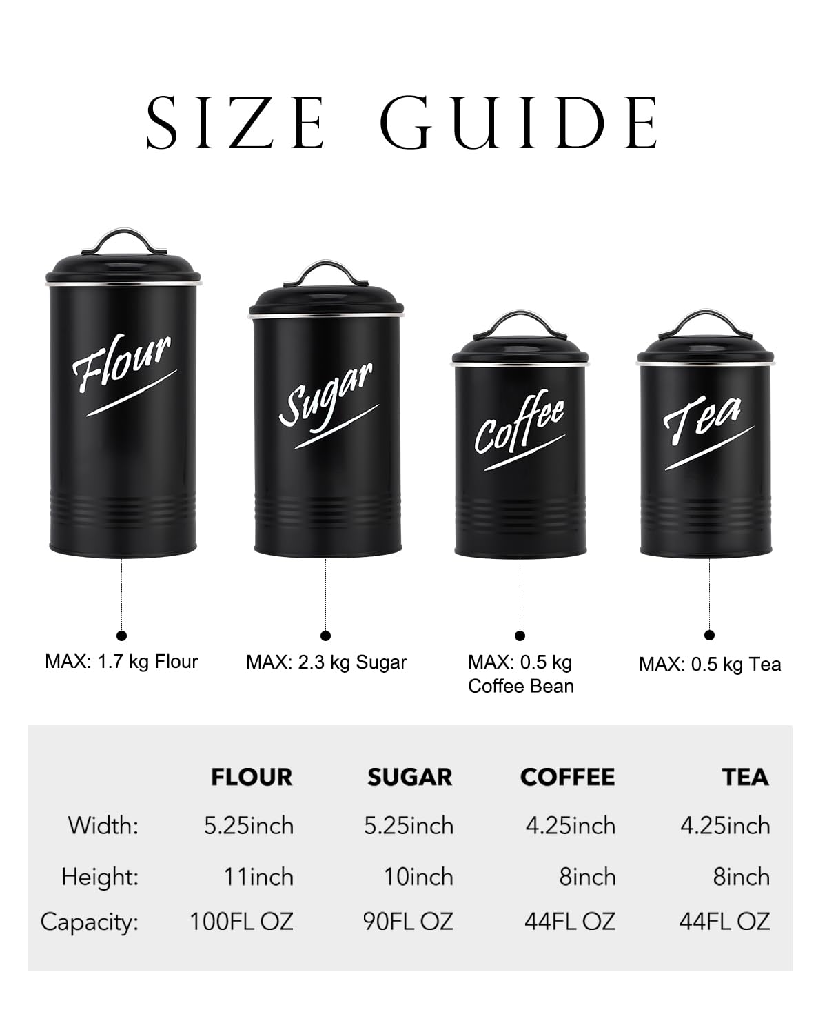 Hillbond sugar canister with secure seal prevents moisture and clumping