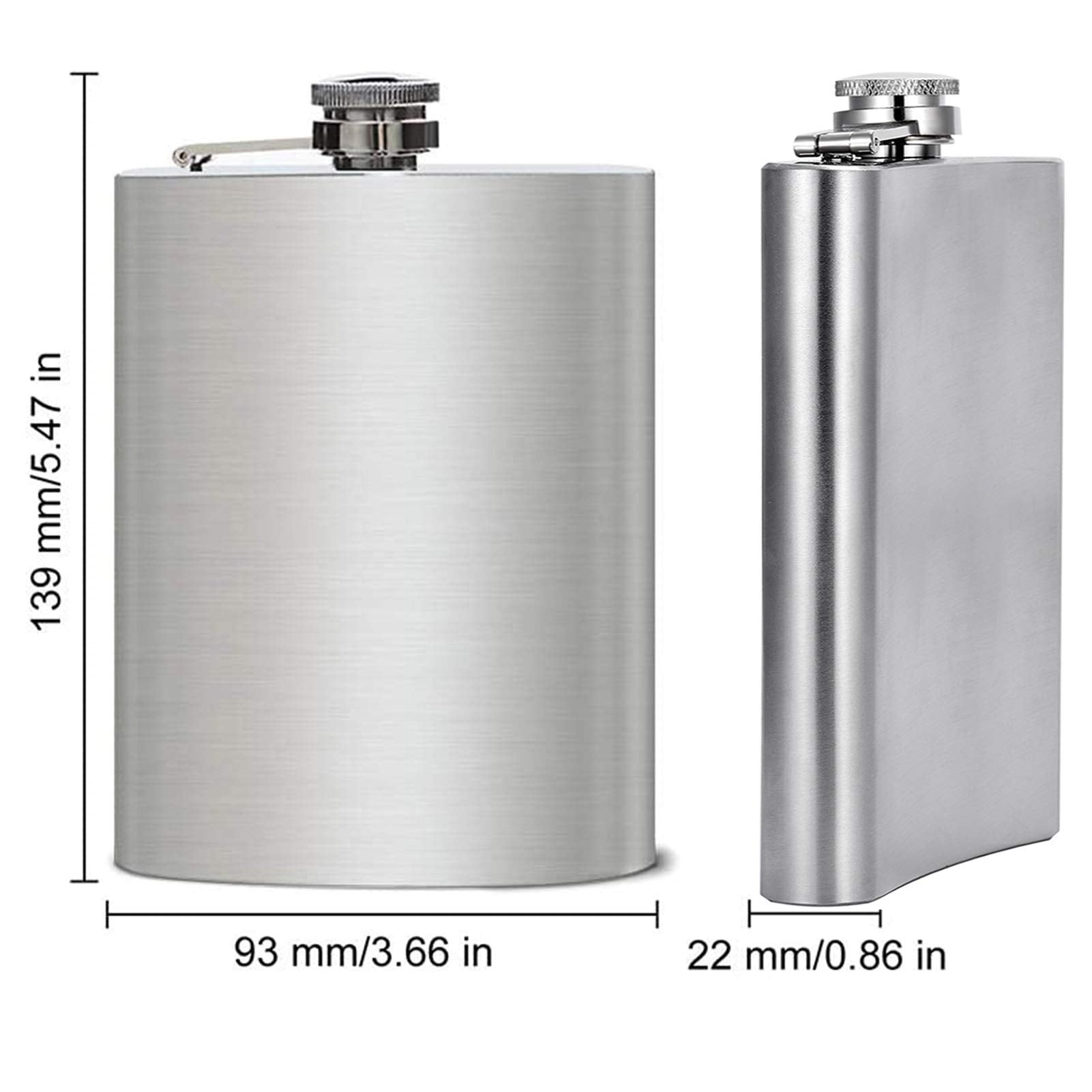 Hillside-Kit hip flask bracelet outer diameter shown with sleek silhouette.