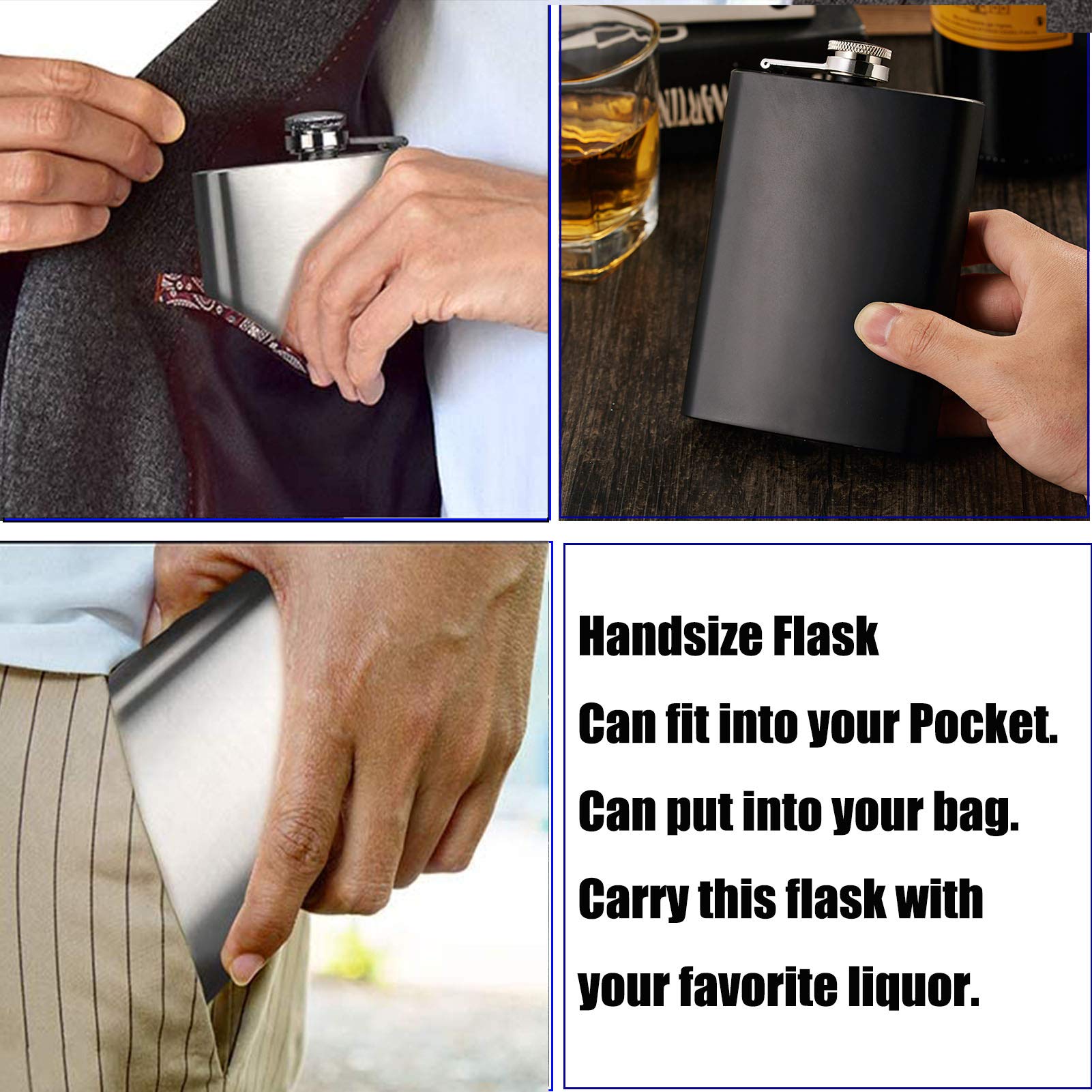 Hillside-Kit flask includes funnel for easy filling and quick refills.