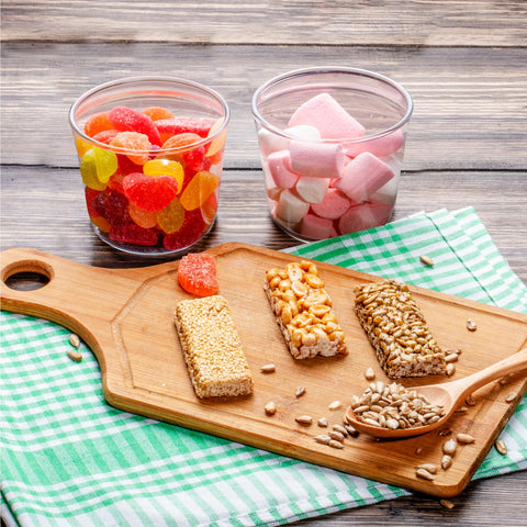 HillSpring 6.8 oz glass containers with lids for fresh leftovers and meal prep.