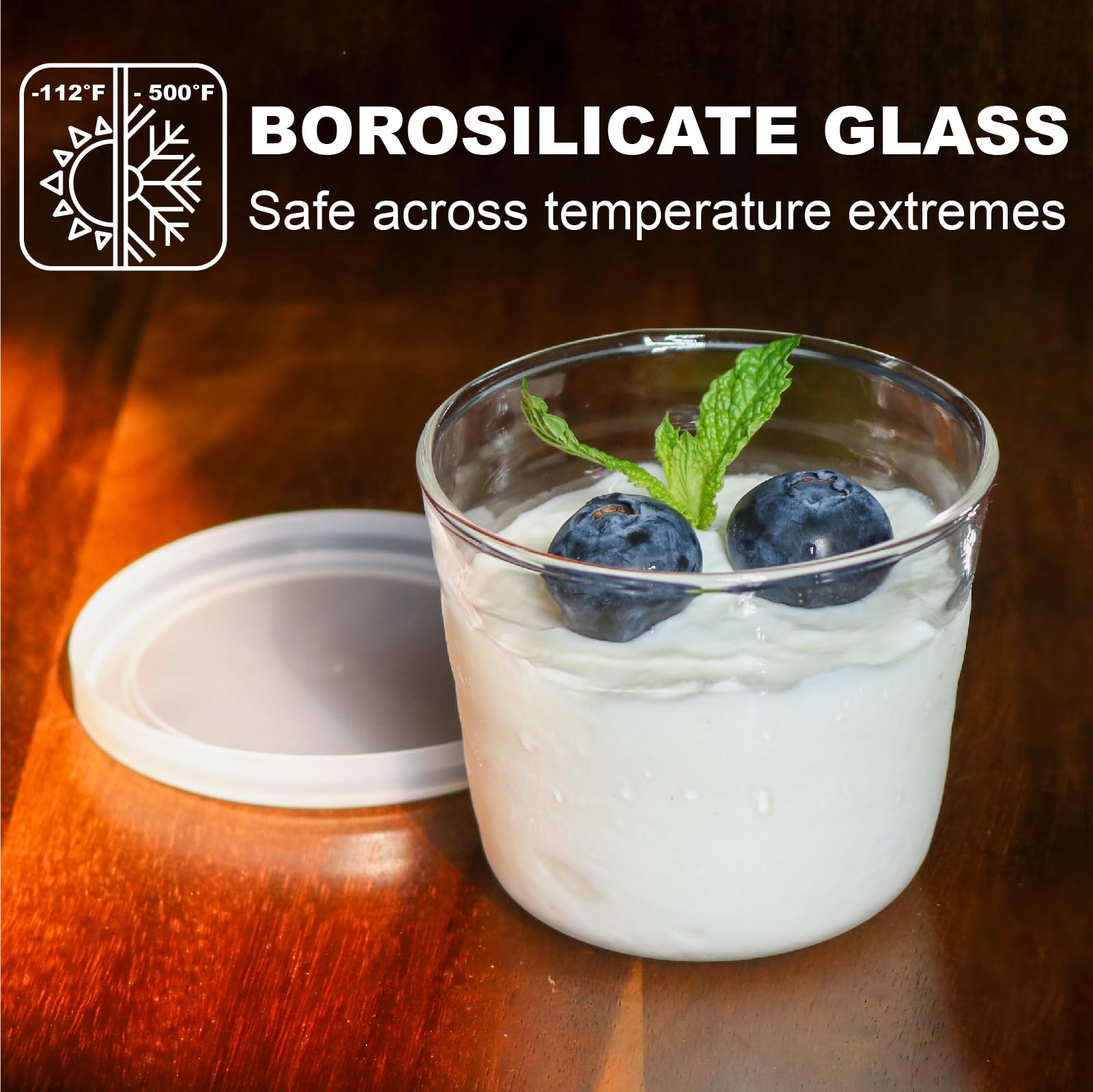 HillSpring textured borosilicate bowls ideal for desserts like pudding and jelly.