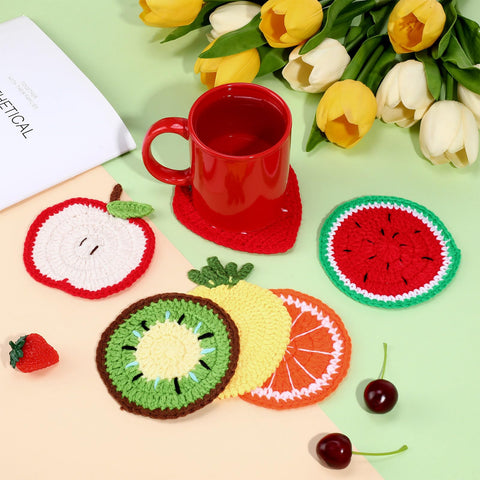 Hillsuren fruit crochet coaster kiwi absorbs moisture and brightens the table