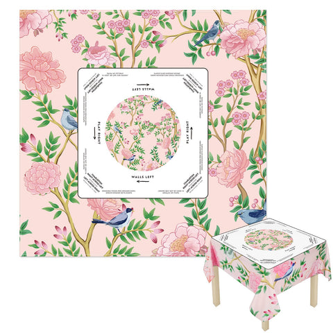 Hillsuren mahjong tablecloth with bird floral pattern for stylish game nights.