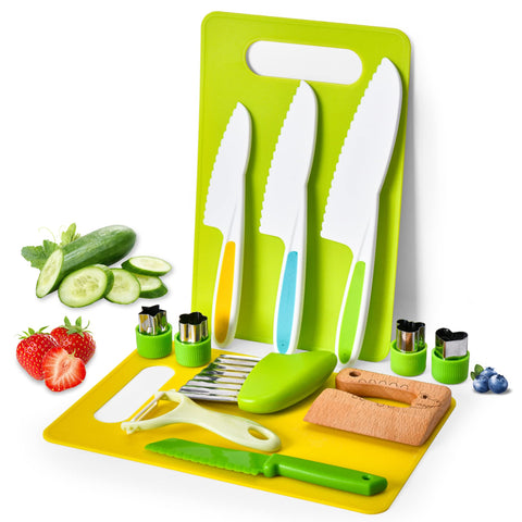 Hilsoeet Montessori Kids Knives set for safe handling and beginner cooking.