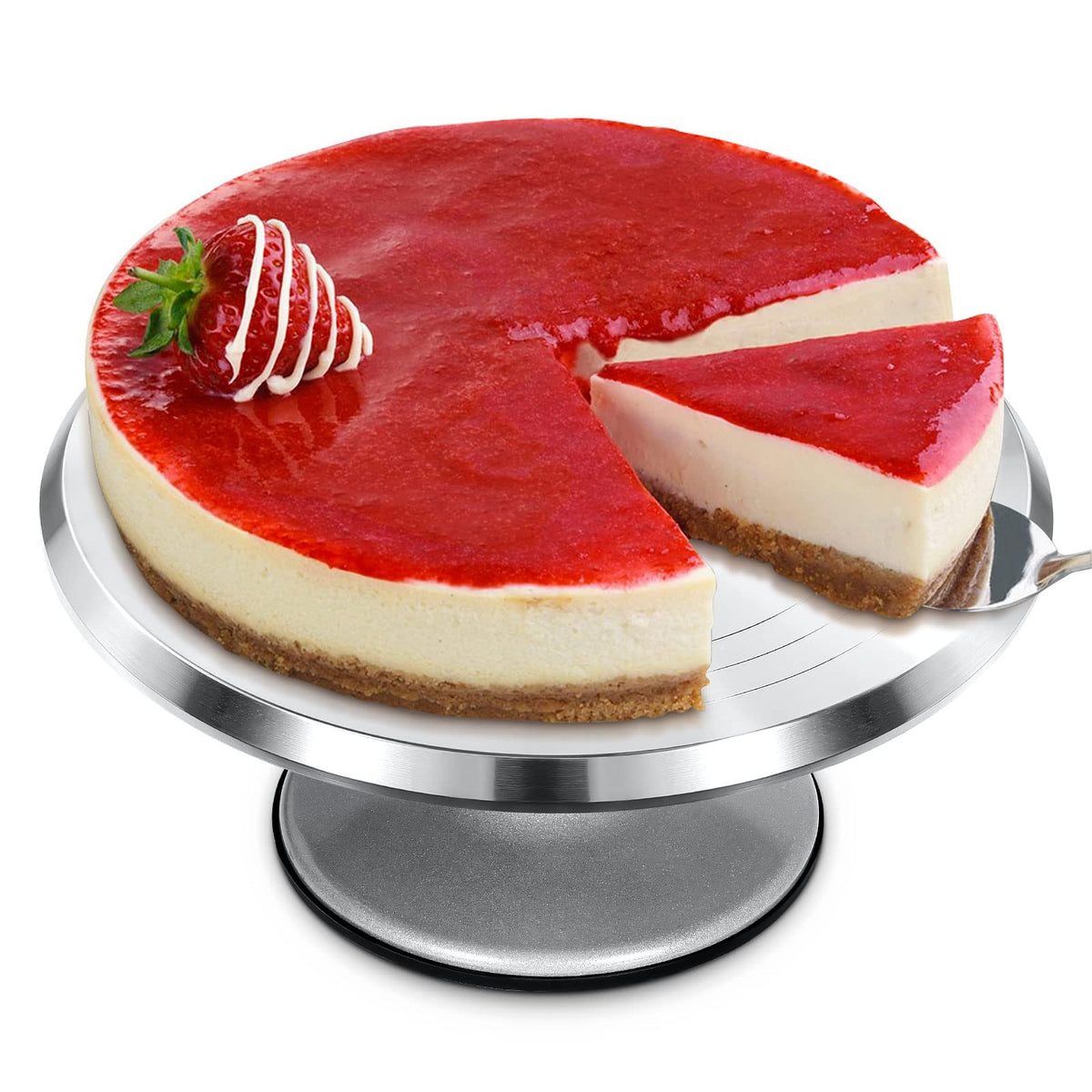 Himaly 12-inch cake stand with non-slip surface for stable decorating.