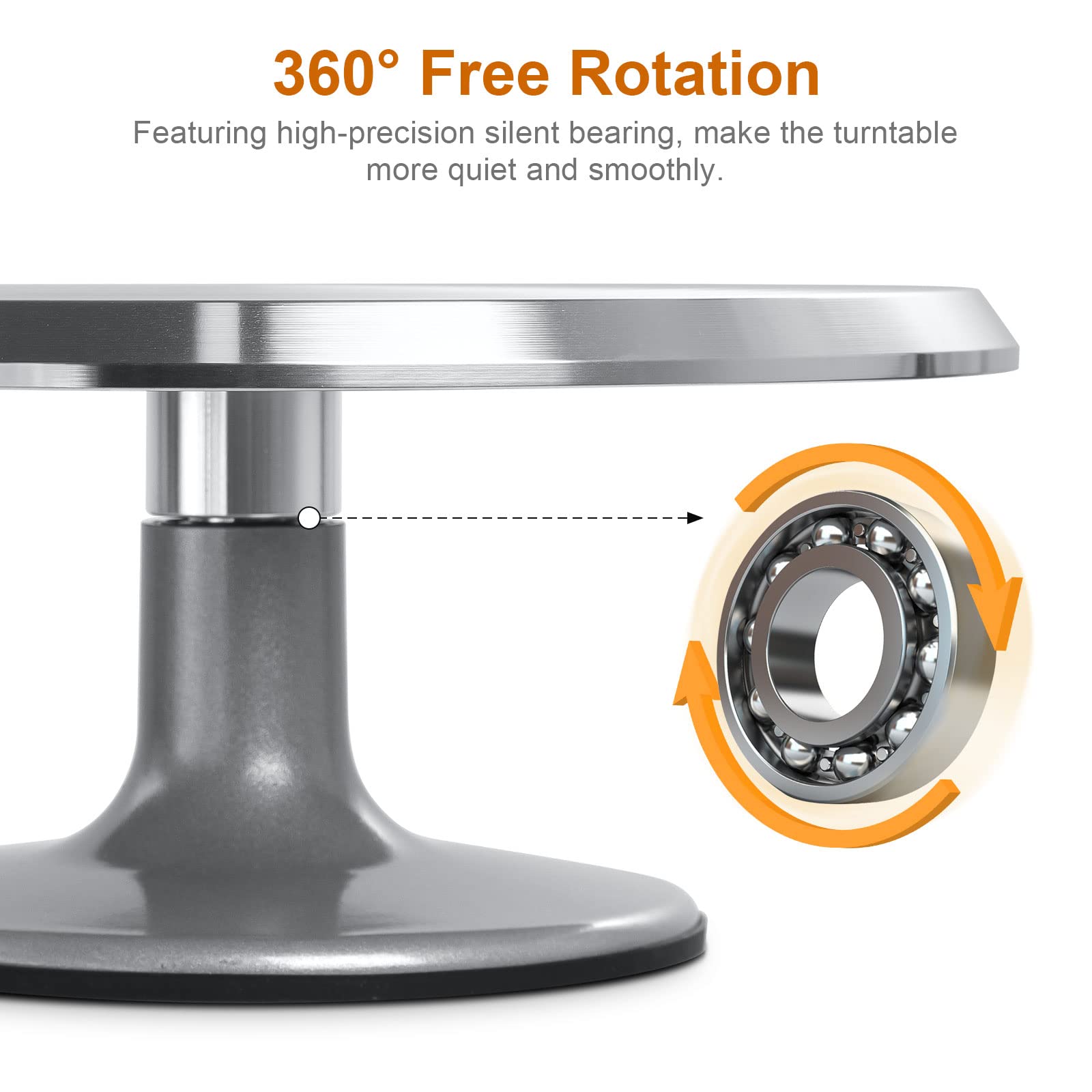 Himaly cake turntable with 360-degree rotation for smooth icing work.