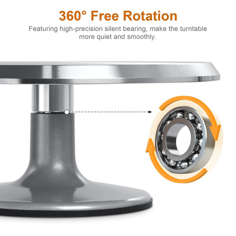 Himaly cake turntable with 360-degree rotation for smooth icing work.