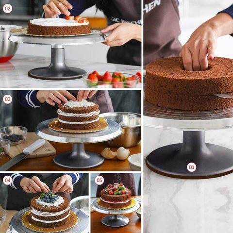 Himaly non-slip feet keep cakes steady during decoration.