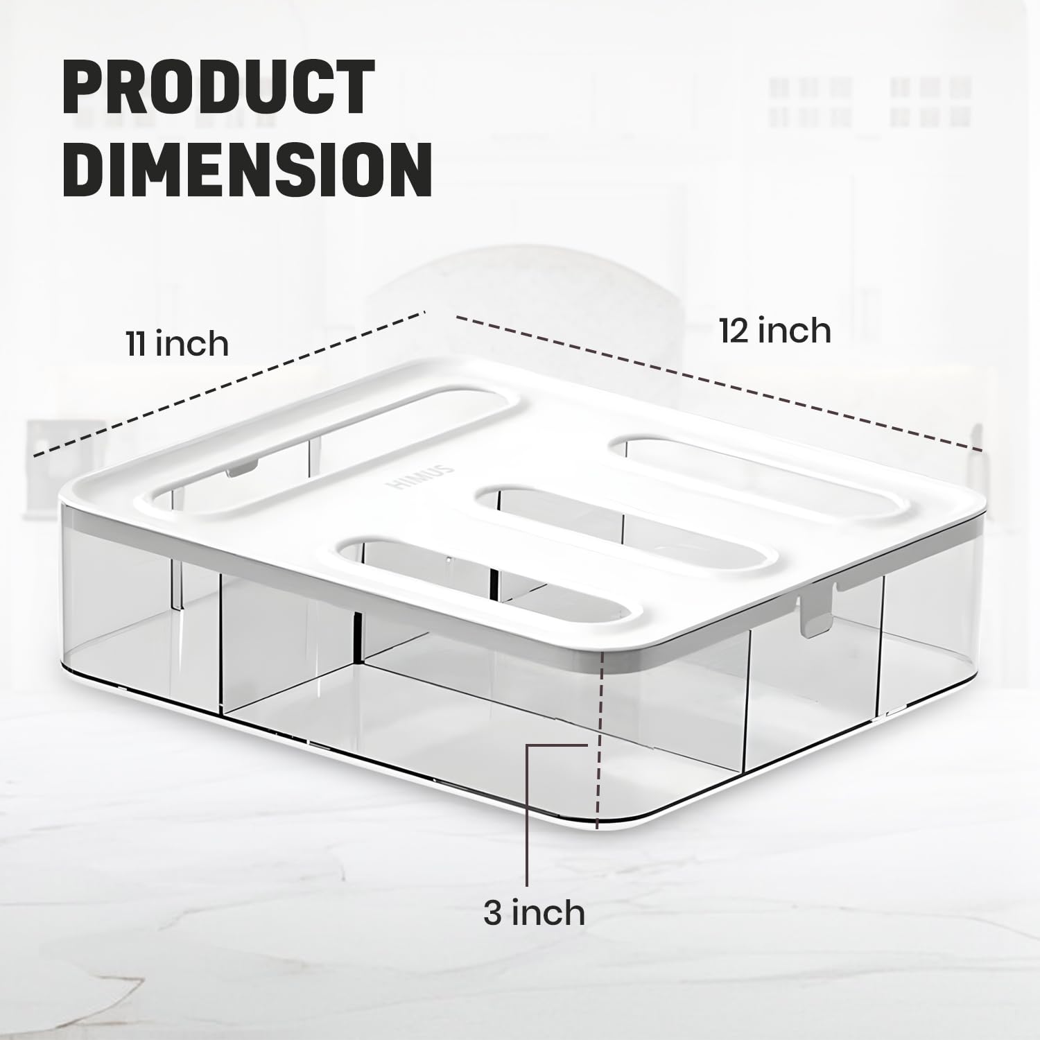 HIMUS baggie organizer slot visibility shows all bag sizes at a glance.