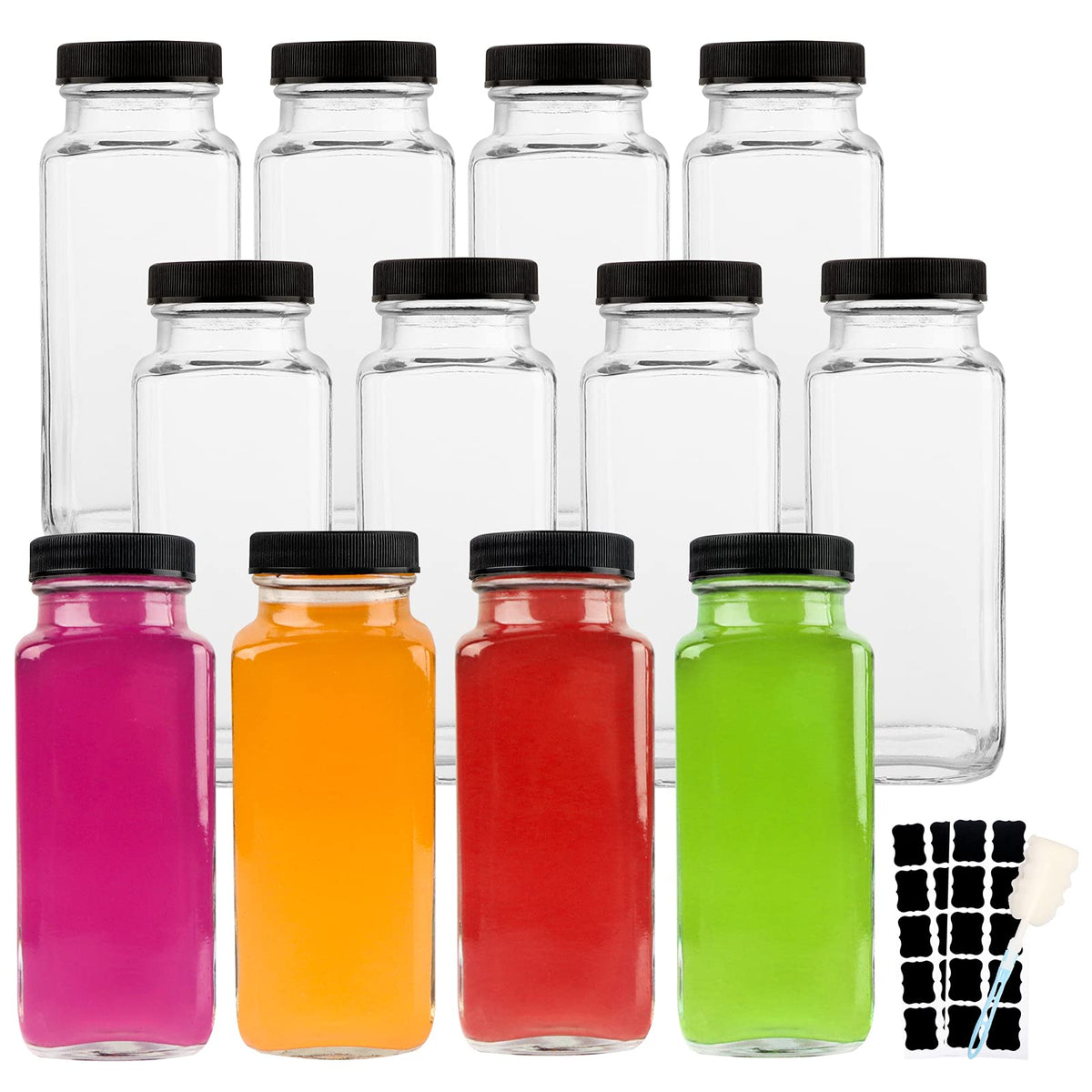 HINGWAH 8.5 oz glass bottle with wide opening for easy filling.