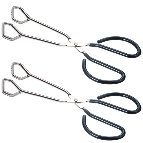 HINMAY 10-Inch tongs front view in stainless steel for durable everyday use