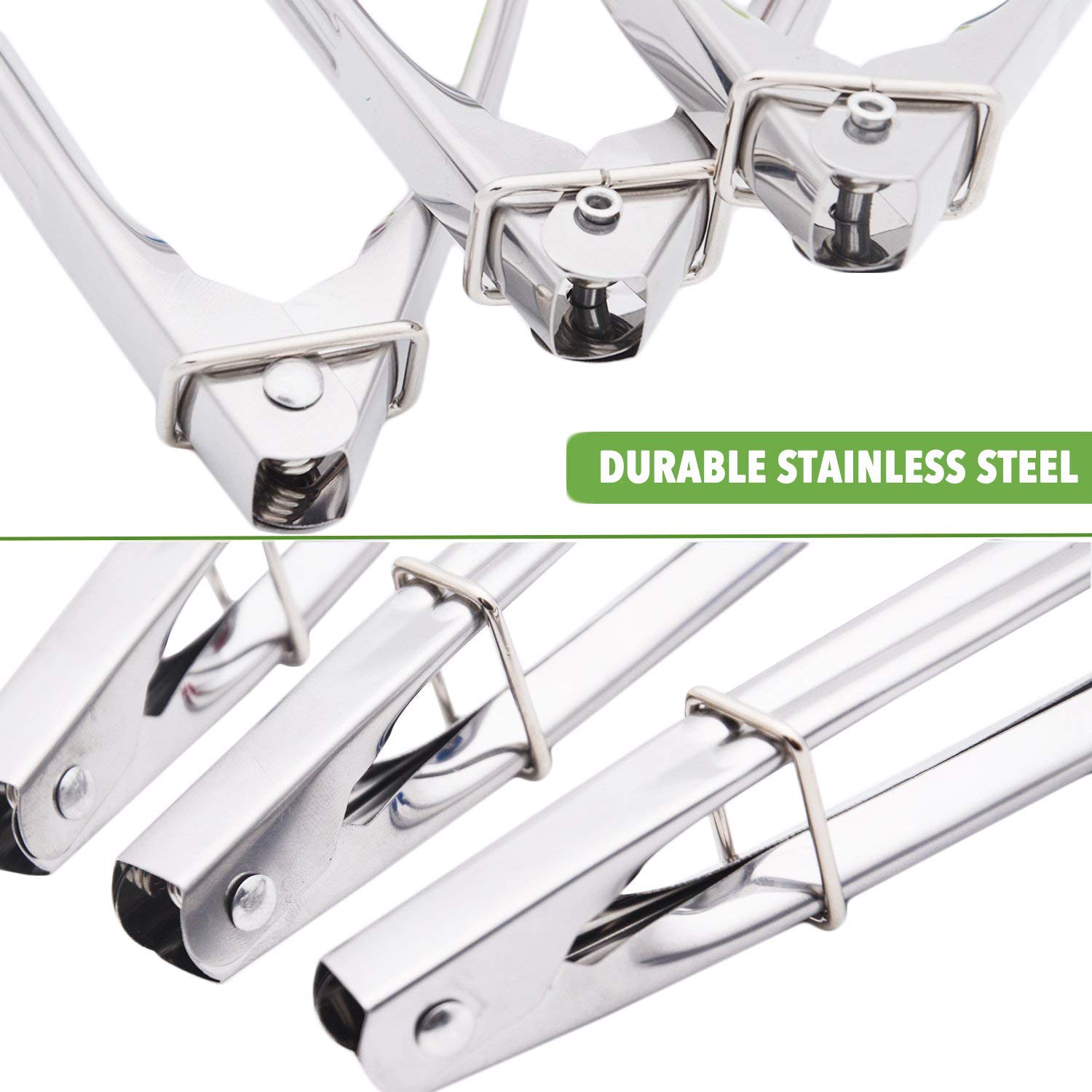 Hinmay six-pack mini tongs set, 7 inches each, versatile color-coded kitchen tools.