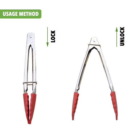 Hinmay small silicone-tipped tongs in purple, designed to protect delicate foods from damage.