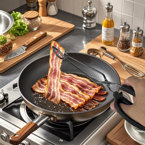HINMAY tongs are dishwasher-safe stainless steel for easy care