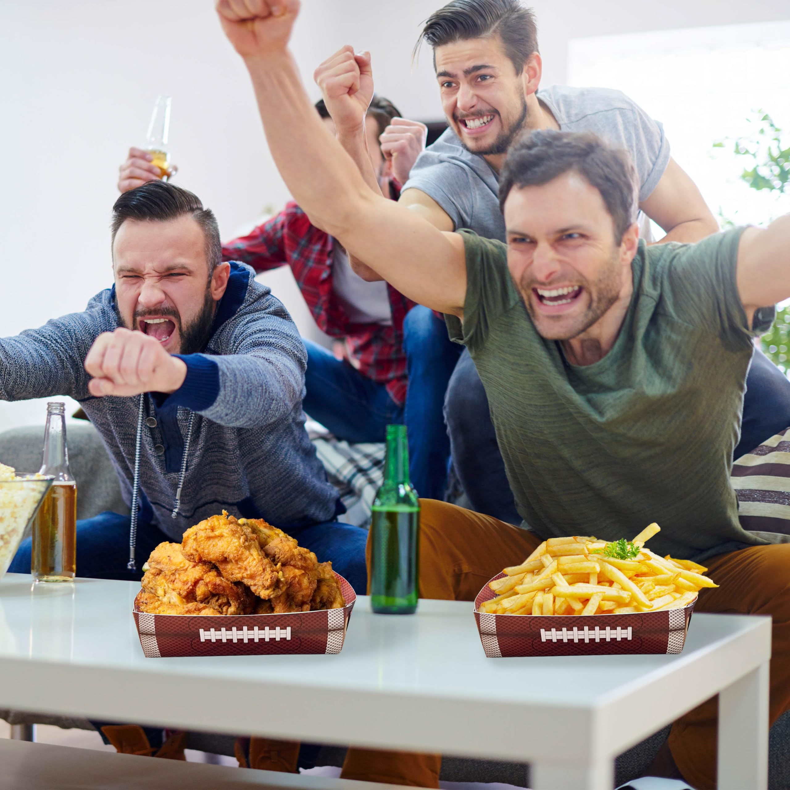 Hipoxa snacks in trays with nachos and fries for gatherings.