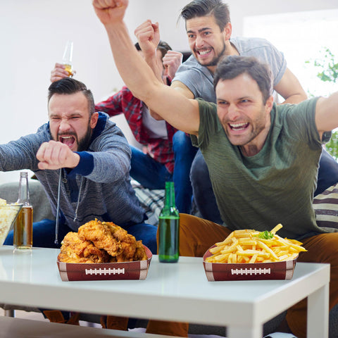 Hipoxa snacks in trays with nachos and fries for gatherings.