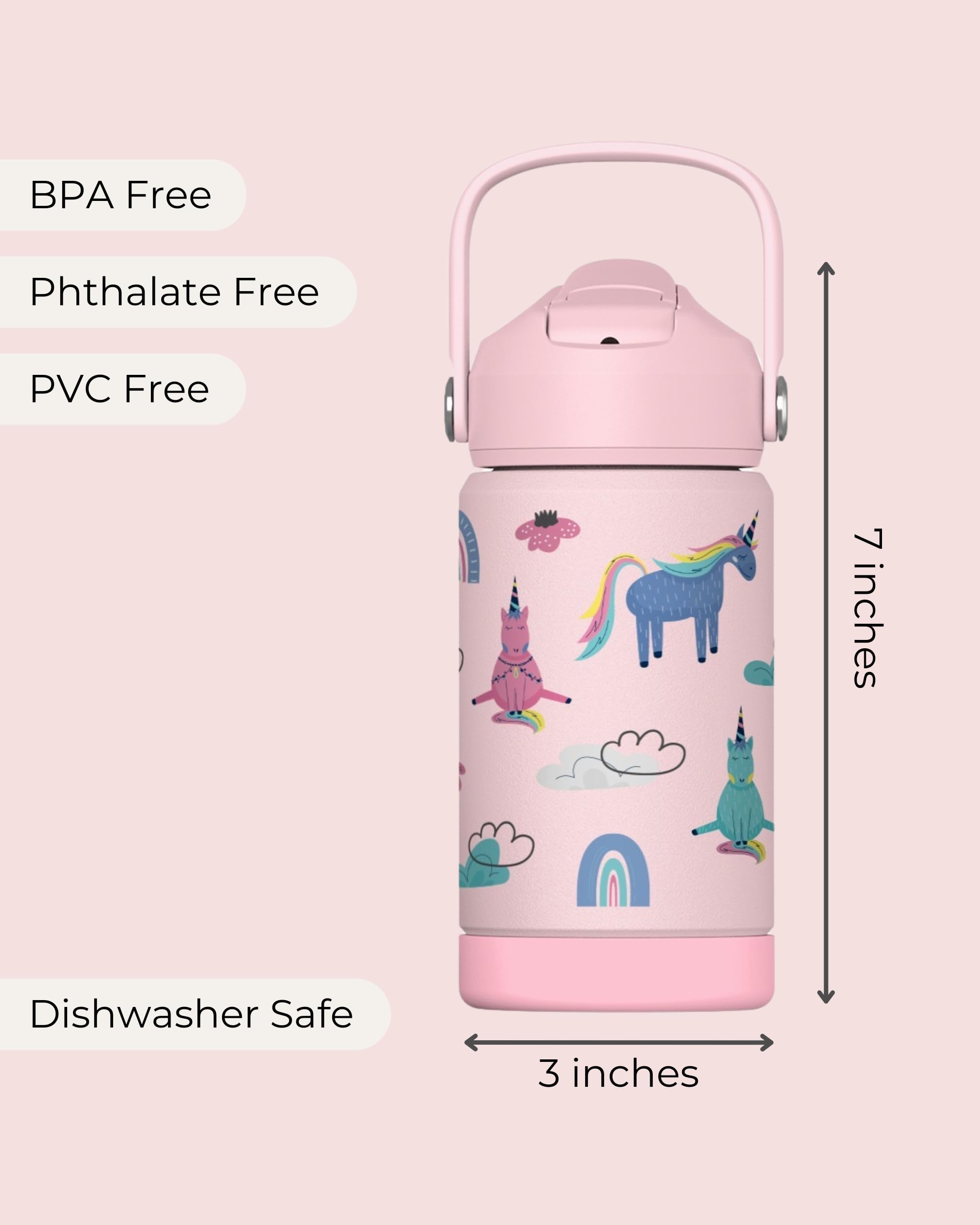 Hippypotamus Kids Bottle fits most cup holders for convenient daily use.