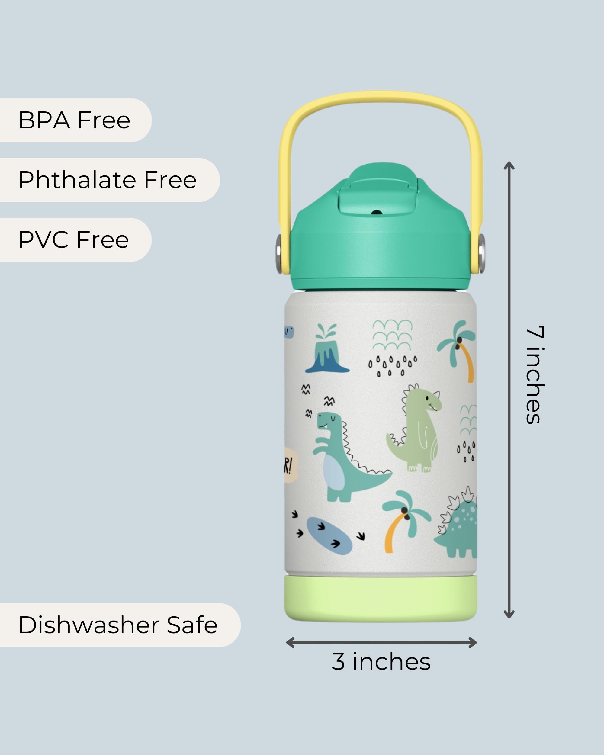 Hippypotamus Kids Water Bottle dishwasher-safe design for easy cleaning.