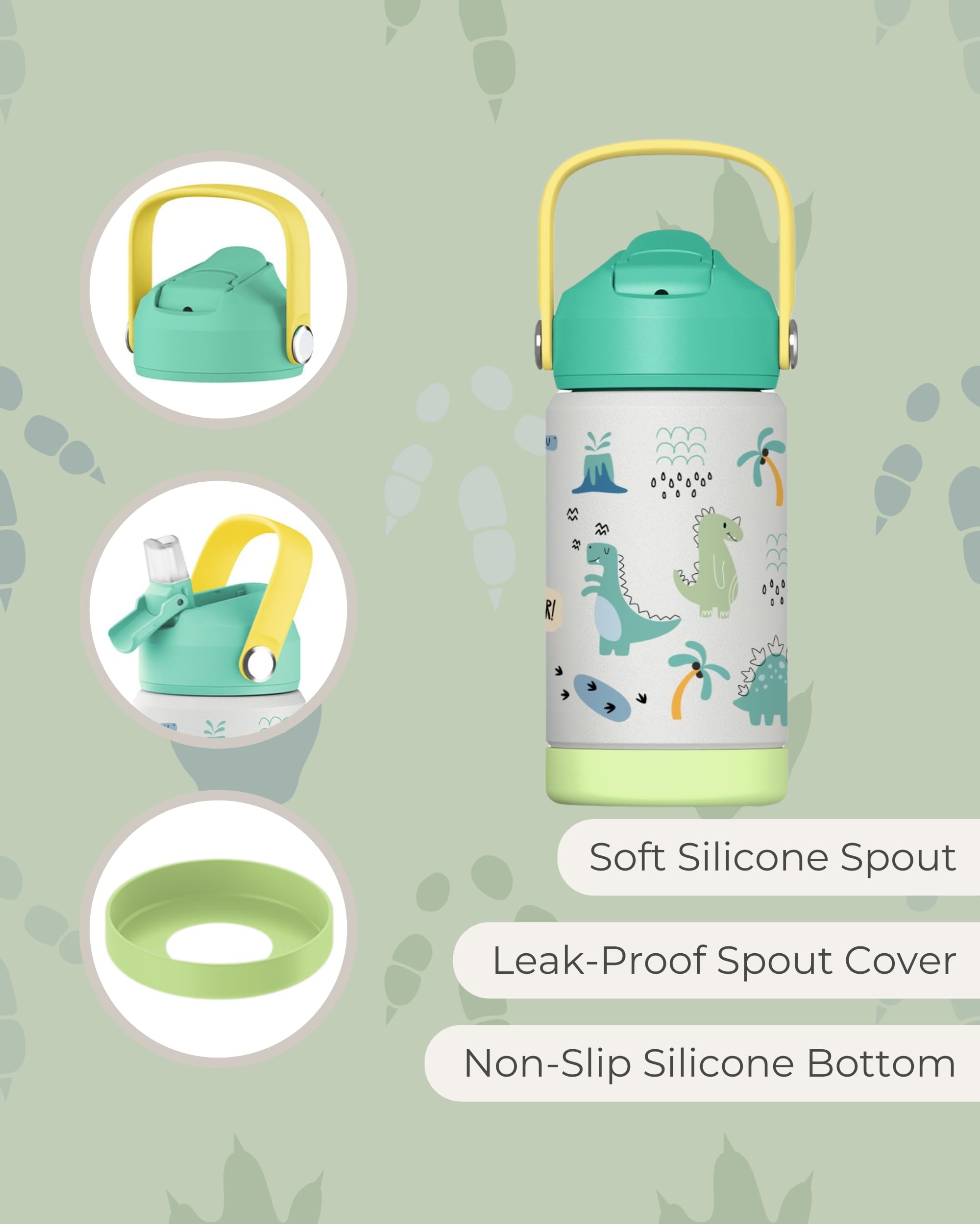 Hippypotamus Kids Water Bottle soft-spout lid ideal for toddlers and gentle sipping.