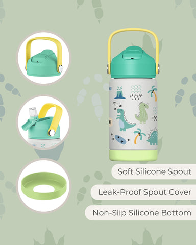 Hippypotamus Kids Water Bottle soft-spout lid ideal for toddlers and gentle sipping.