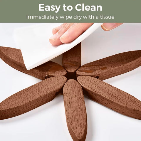 HIQUA boho-inspired decor with walnut trivets elevates kitchen style.