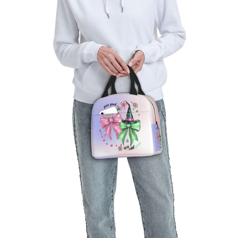 Hirkdiexy pink-green lunch bag waterproof exterior for outdoor days.