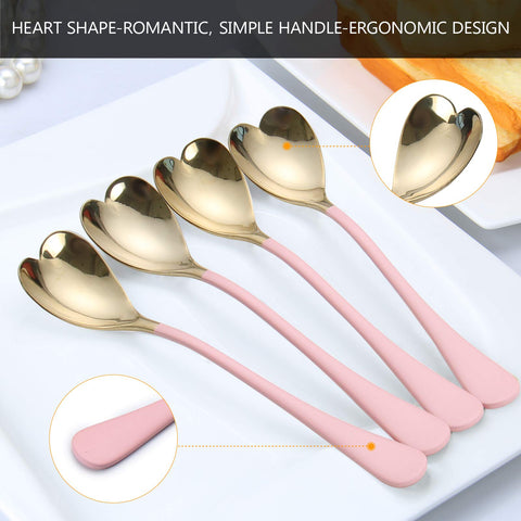 HISSF 6.7-inch dessert spoons ideal for ice cream, yogurt, and beverages