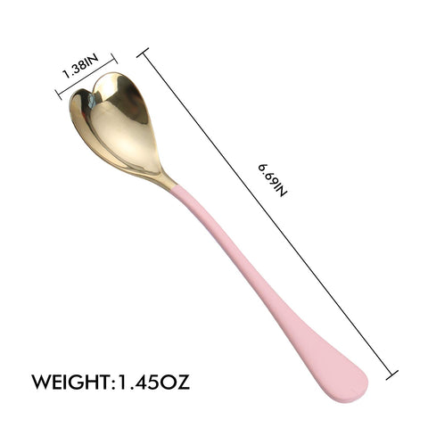 HISSF pink gold accent close-up on heart-shaped spoon design