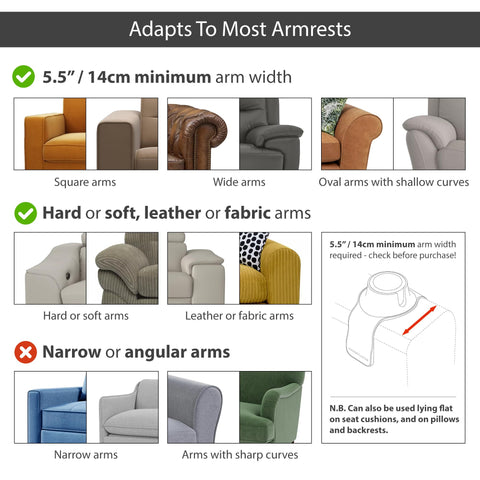 HIT PRODUCTS CouchCoaster anti-slip base grips plush upholstery.