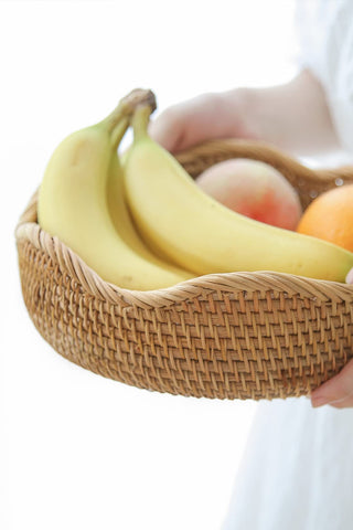 Hitomen rattan basket bedroom cosmetics essentials tidy and accessible