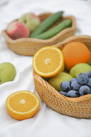 Hitomen rattan basket for keys remote storage keeps essentials organized