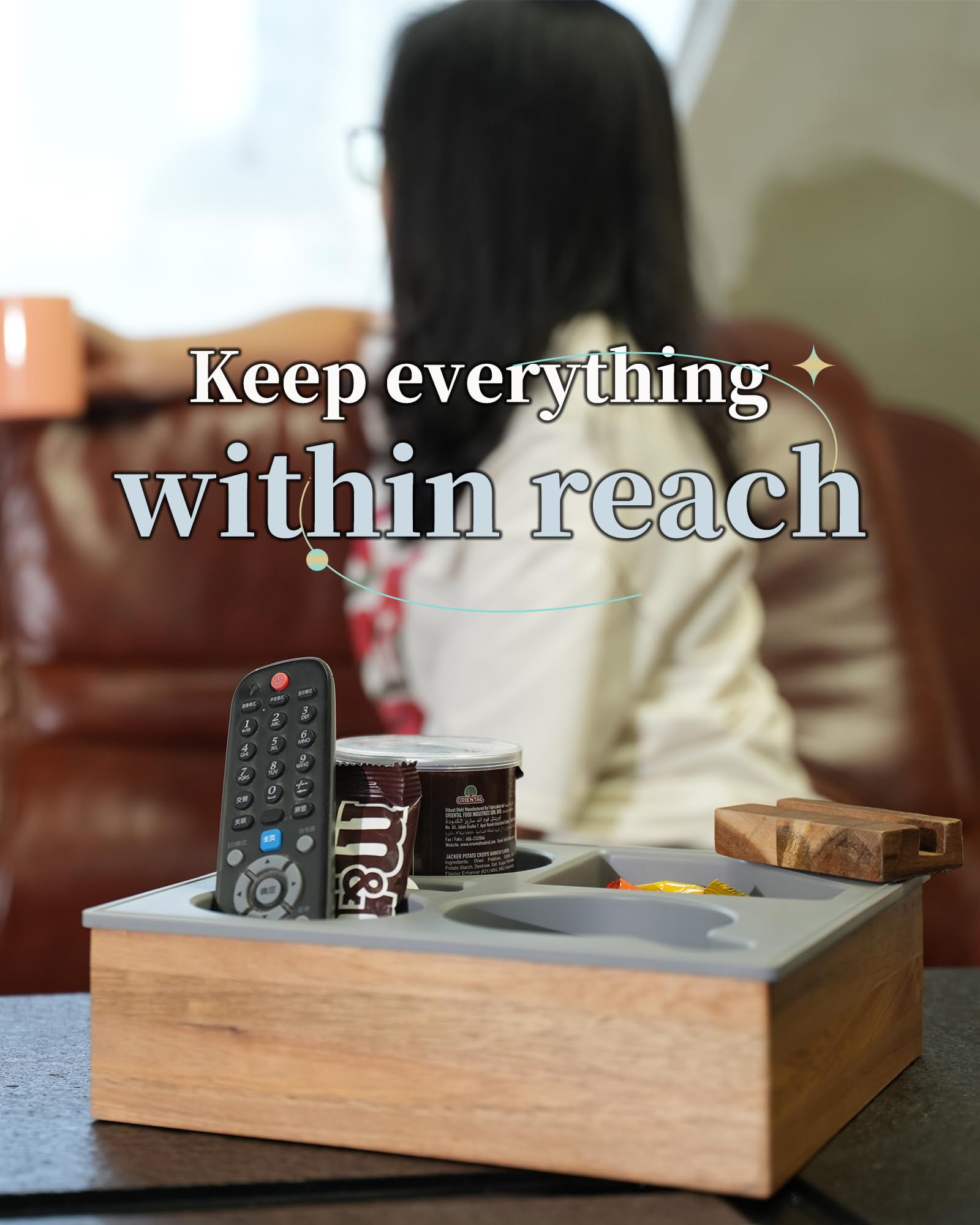 Hitseon couch cup holder tray beach picnic ready for snacks