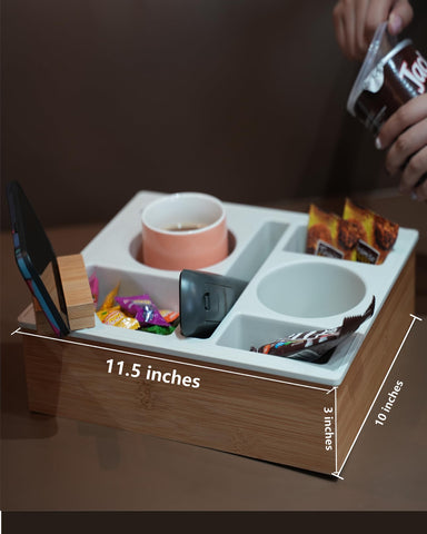 Hitseon silicone bamboo caddy with rotating bracket supports flexible viewing
