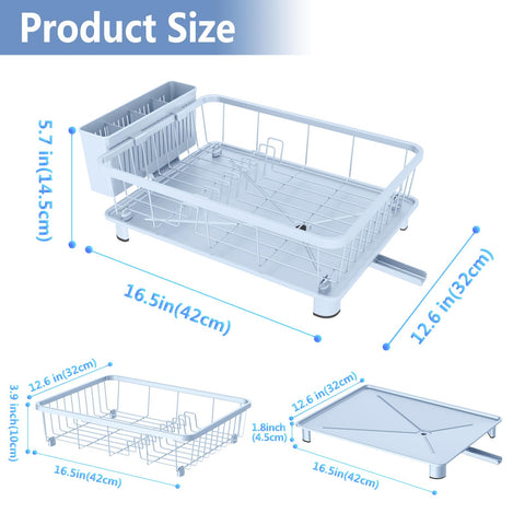 Hiviweer dish drying rack on counter shows easy tool-free installation