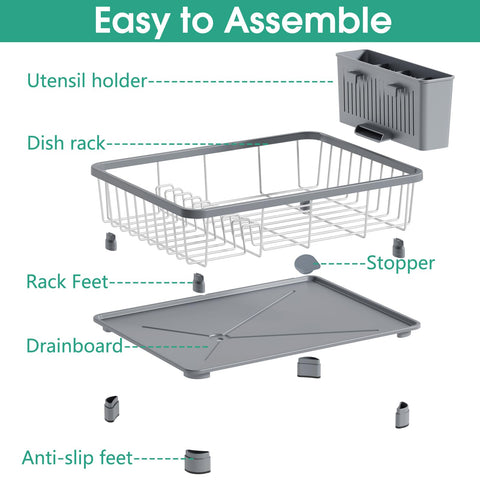 Hiviweer dish drying rack installs easily with no tools for quick setup