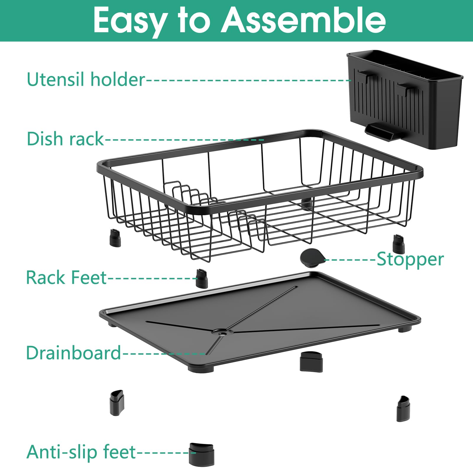 Hiviweer removable four-compartment holder organizes utensils after washing.