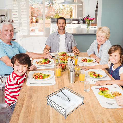Hiwafifi silver napkin holder on dining table enhances decor and practicality