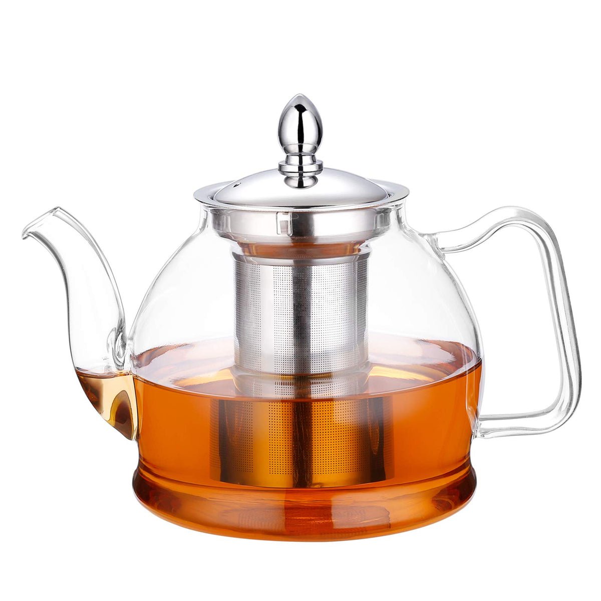 HIWARE 1000ml glass teapot with drip-free spout for smooth pouring