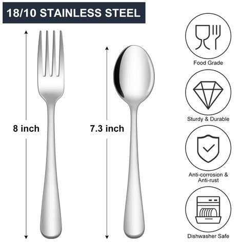 Hiware 18/10 stainless steel forks and spoons for durable service