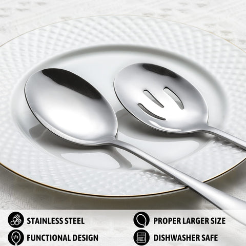 Hiware 18/8 stainless steel buffet utensils with rust resistance