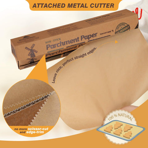 Hiware 200ft parchment roll offers ample area for multiple batches.