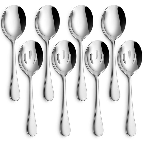 Hiware 8-piece serving set with four serving spoons for balanced table service