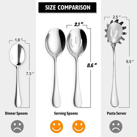 Hiware four slotted spoons ideal for soups and salads with drained liquids