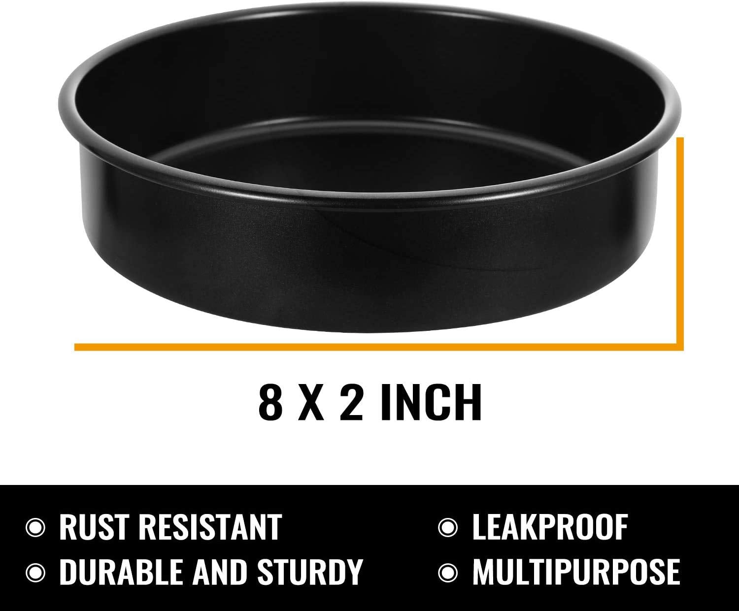 HIWARE cake pans side view highlights reinforced rims for durability