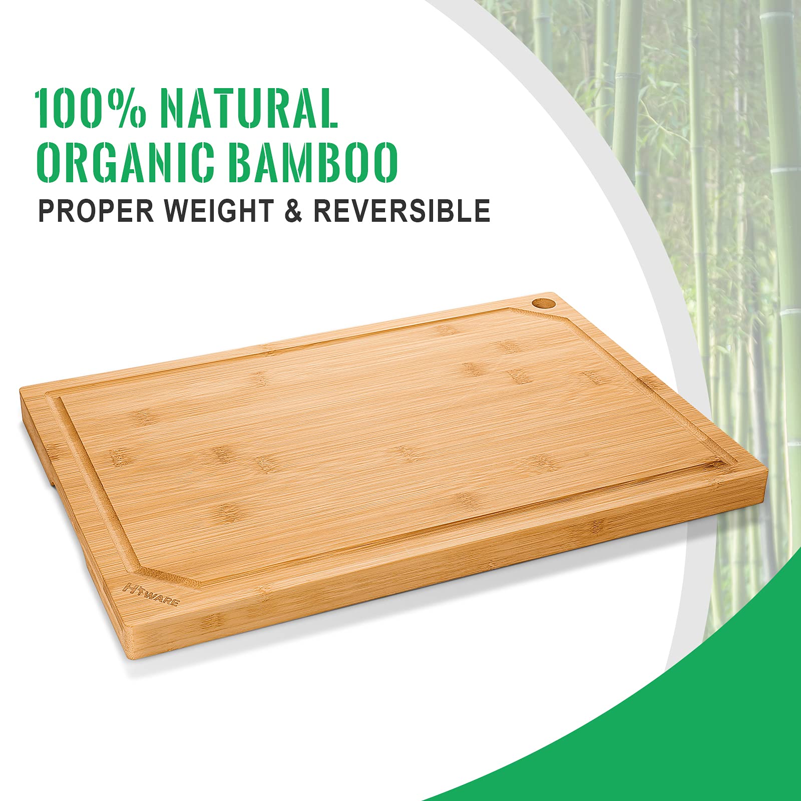 Hiware bamboo board edge and finish showing durable, smooth construction