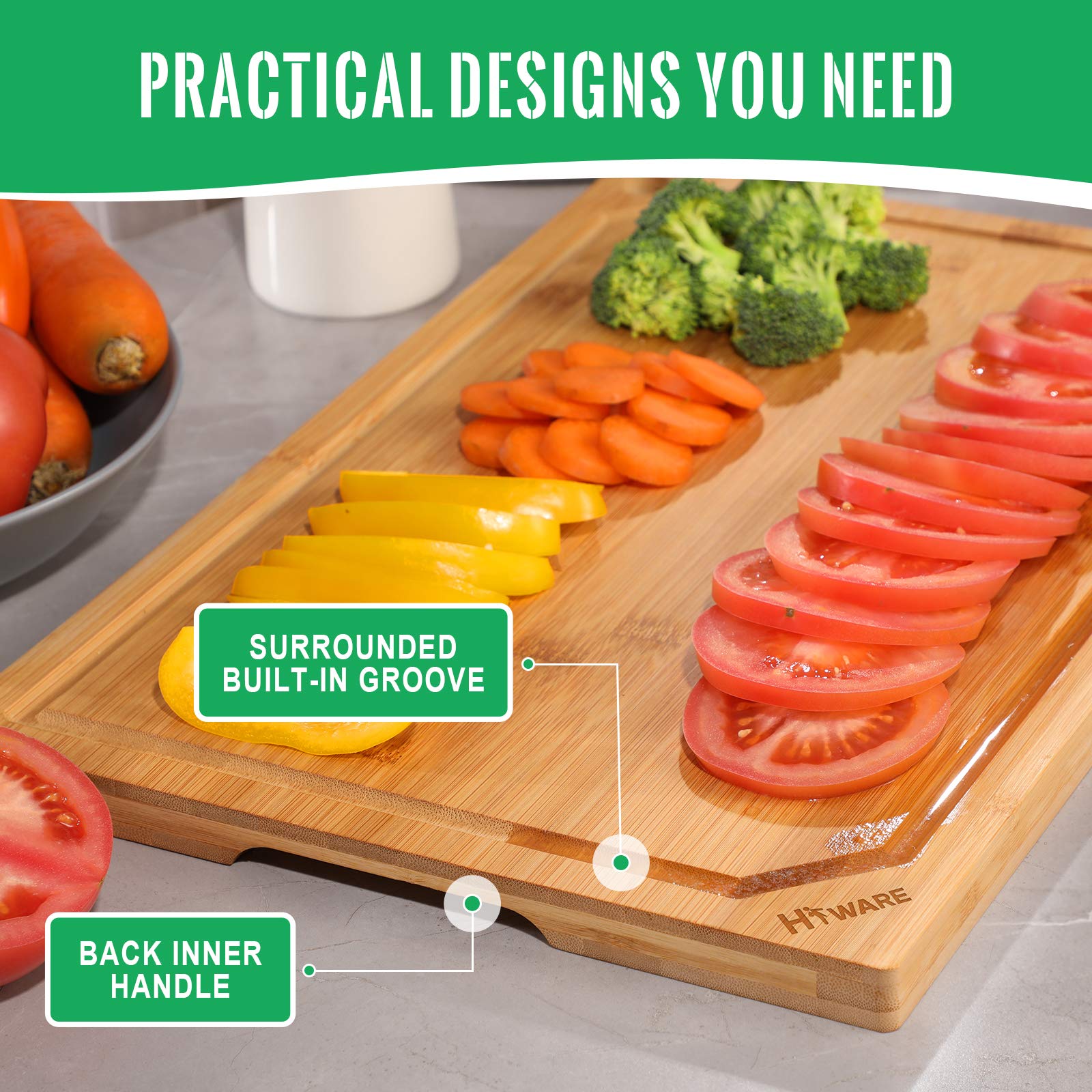 Hiware board knife-friendly surface minimizes blade wear during use