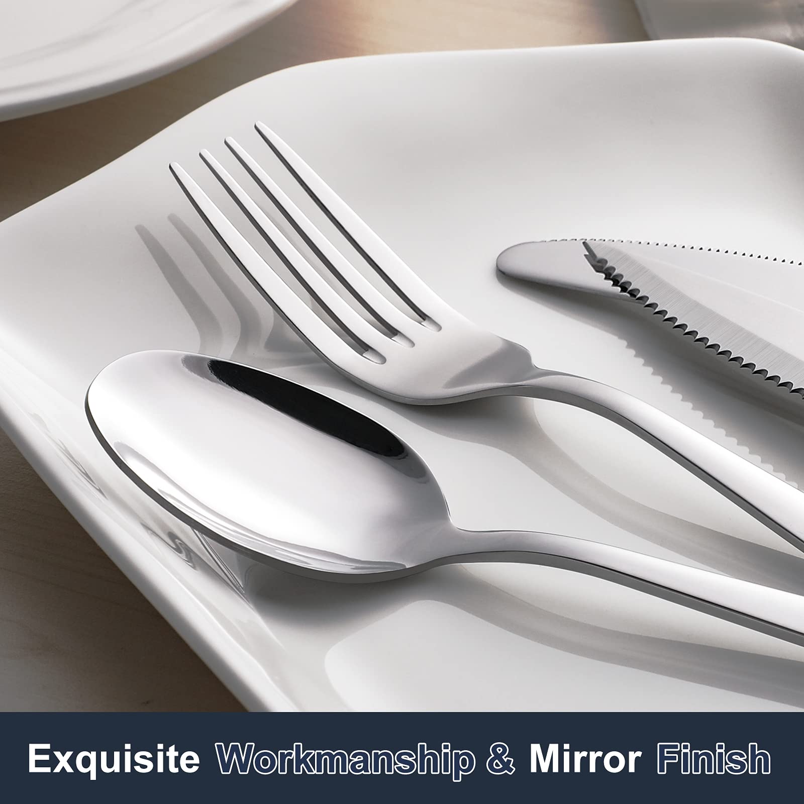 Hiware classic, sleek handle design adds timeless style to table settings